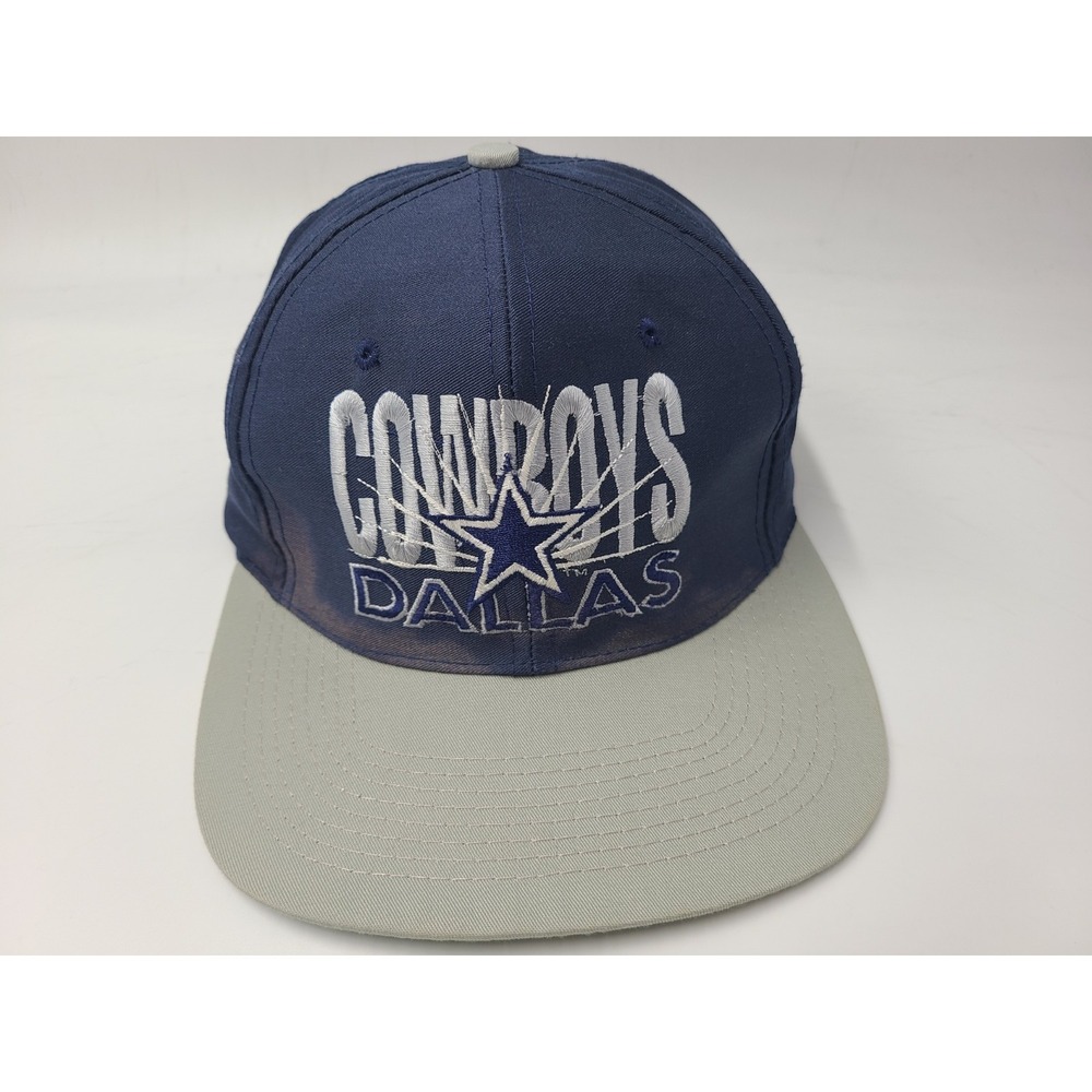 Vintage Dallas Cowboys AJD Distressed Snapback Hat Cap NFL Blue Gray Green Brim